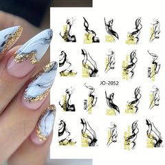 3D Foil Marble French Line Nail Art Sticker for Halloween Nails