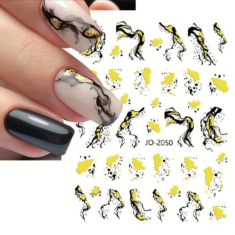 3D Foil Marble French Line Nail Art Sticker for Halloween Nails