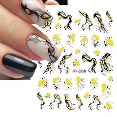 3D Foil Marble French Line Nail Art Sticker for Halloween Nails