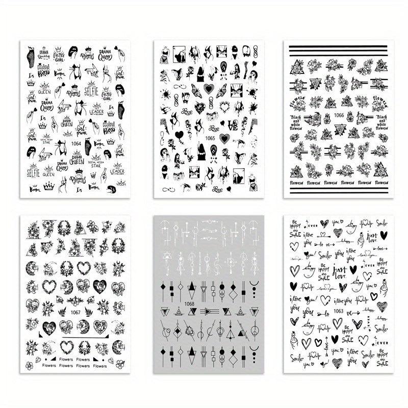 3D Foil Marble French Line Nail Art Sticker for Halloween Nails