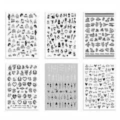 3D Foil Marble French Line Nail Art Sticker for Halloween Nails