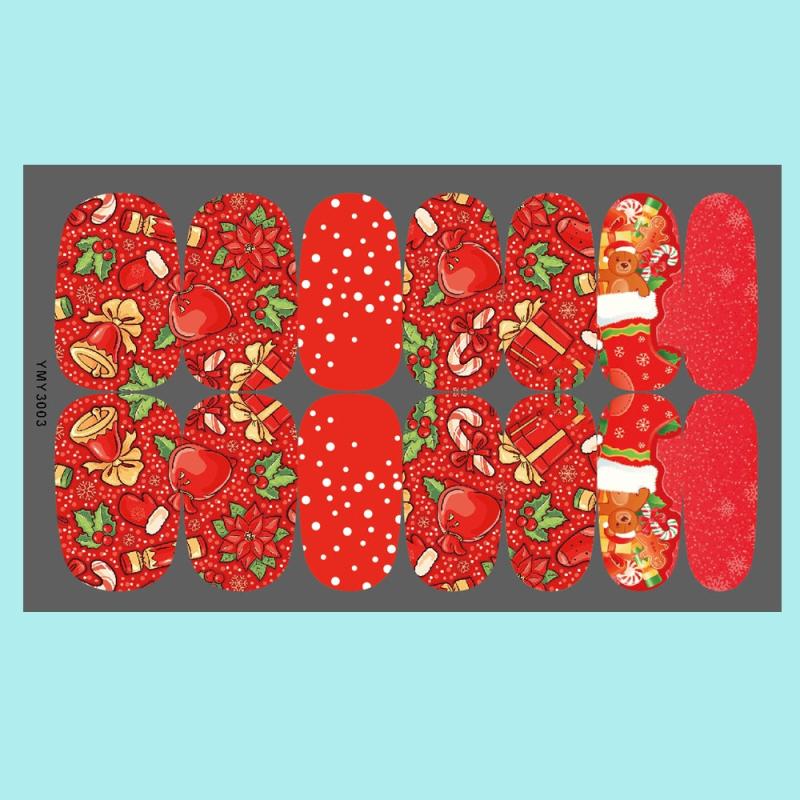 5 Snowflake Snowmen Elk Tree Christmas Nail Art Stickers - Winter Design