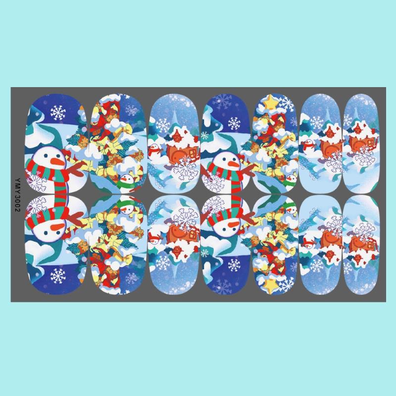 5 Snowflake Snowmen Elk Tree Christmas Nail Art Stickers - Winter Design