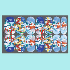 5 Snowflake Snowmen Elk Tree Christmas Nail Art Stickers - Winter Design