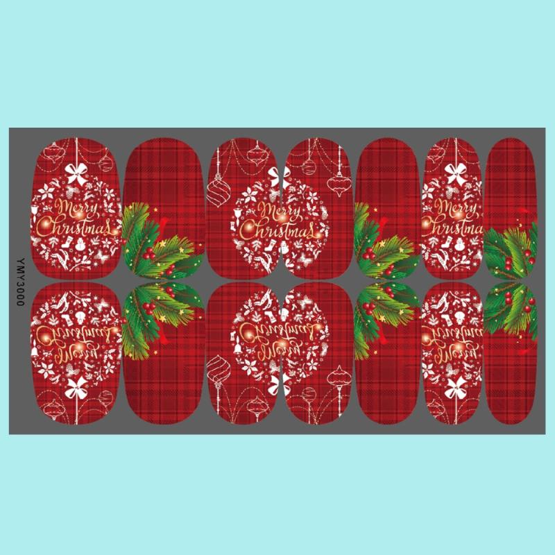 5 Snowflake Snowmen Elk Tree Christmas Nail Art Stickers - Winter Design