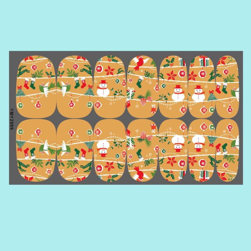 5 Snowflake Snowmen Elk Tree Christmas Nail Art Stickers - Winter Design