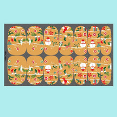 5 Snowflake Snowmen Elk Tree Christmas Nail Art Stickers - Winter Design