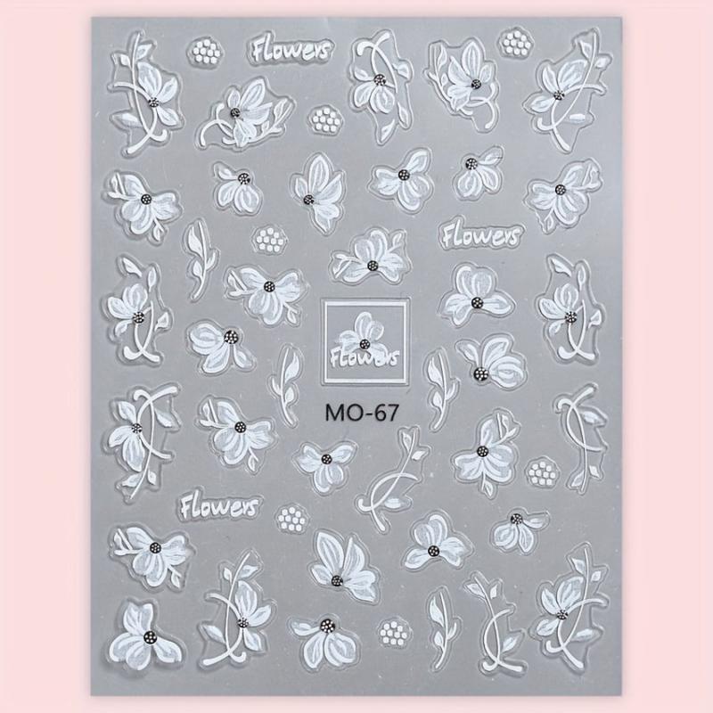 3pcs 5D Lace Flower Nail Art Stickers Self Adhesive Decals DIY or Salons