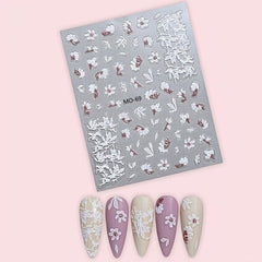 3pcs 5D Lace Flower Nail Art Stickers Self Adhesive Decals DIY or Salons
