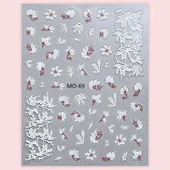 3pcs 5D Lace Flower Nail Art Stickers Self Adhesive Decals DIY or Salons