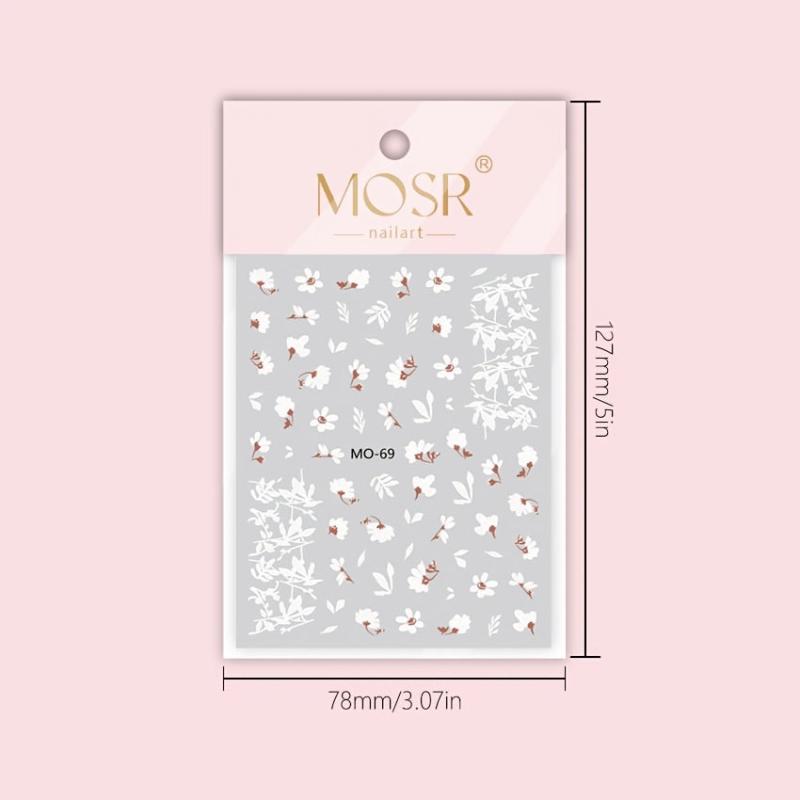 3pcs 5D Lace Flower Nail Art Stickers Self Adhesive Decals DIY or Salons