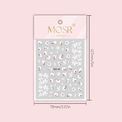 3pcs 5D Lace Flower Nail Art Stickers Self Adhesive Decals DIY or Salons