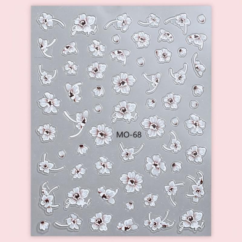 3pcs 5D Lace Flower Nail Art Stickers Self Adhesive Decals DIY or Salons