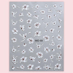 3pcs 5D Lace Flower Nail Art Stickers Self Adhesive Decals DIY or Salons