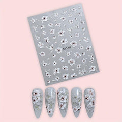 3pcs 5D Lace Flower Nail Art Stickers Self Adhesive Decals DIY or Salons
