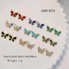 3D Butterfly Nail Art Charms Rhinestone DIY Nail Decorations