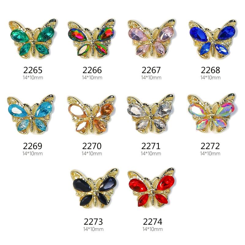 3D Butterfly Nail Art Charms Rhinestone DIY Nail Decorations