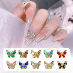 3D Butterfly Nail Art Charms Rhinestone DIY Nail Decorations