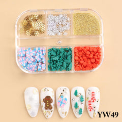 Snowflake Christmas Nail Charms Rhinestones Gem DIY Manicure Nails