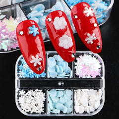 Snowflake Christmas Nail Charms Rhinestones Gem DIY Manicure Nails
