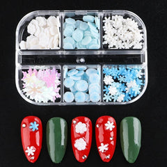 Snowflake Christmas Nail Charms Rhinestones Gem DIY Manicure Nails