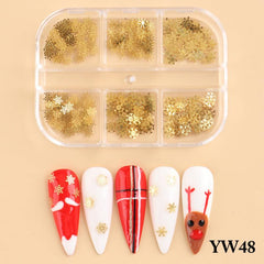 Snowflake Christmas Nail Charms Rhinestones Gem DIY Manicure Nails