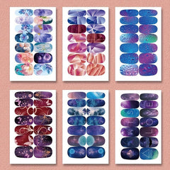 6 Sheets Nail Art Stickers with Self Adhesive Strips for DIY Nail Enhancement