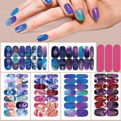 6 Sheets Nail Art Stickers with Self Adhesive Strips for DIY Nail Enhancement