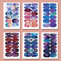 6 Sheets Nail Art Stickers with Self Adhesive Strips for DIY Nail Enhancement