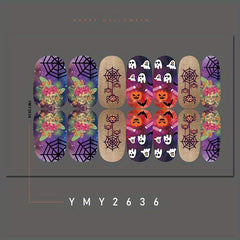 Halloween Ghost Pumpkin Nail Art Stickers Full Nail Polish Strips