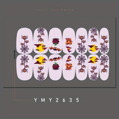 Halloween Ghost Pumpkin Nail Art Stickers Full Nail Polish Strips