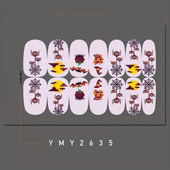 Halloween Ghost Pumpkin Nail Art Stickers Full Nail Polish Strips