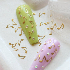 Golden 3D Musical Note Nail Charms for Women