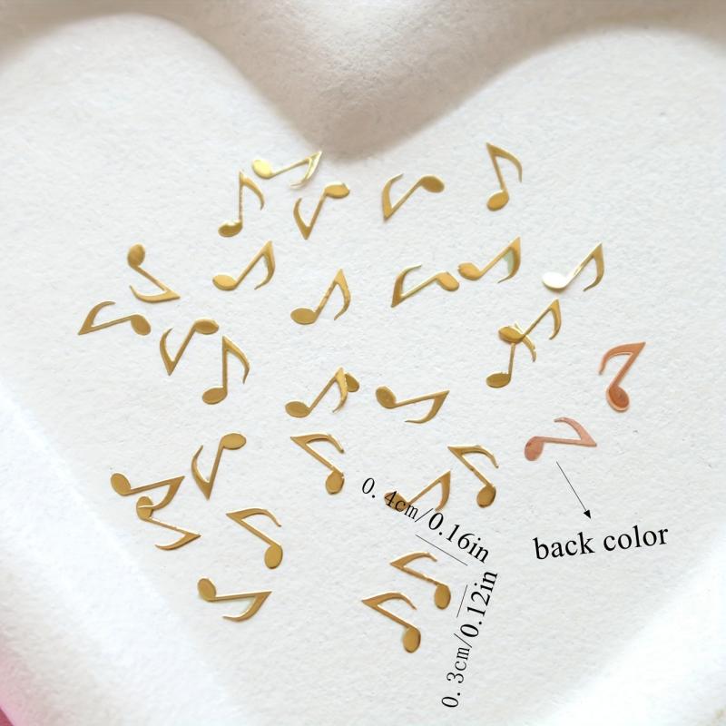 Golden 3D Musical Note Nail Charms for Women