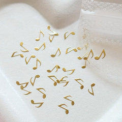 Golden 3D Musical Note Nail Charms for Women