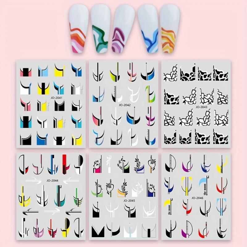 Colorful Stripe Nail Art Stickers French Line Decals
