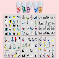 Colorful Stripe Nail Art Stickers French Line Decals