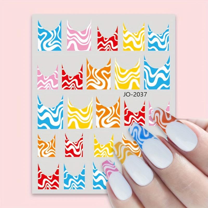 Colorful Stripe Nail Art Stickers French Line Decals