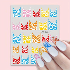Colorful Stripe Nail Art Stickers French Line Decals