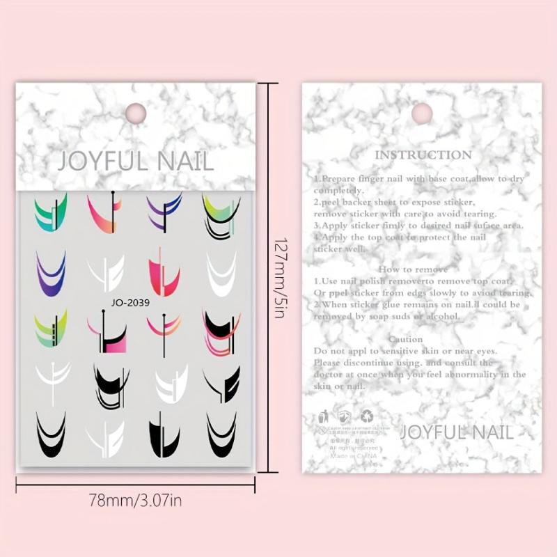 Colorful Stripe Nail Art Stickers French Line Decals