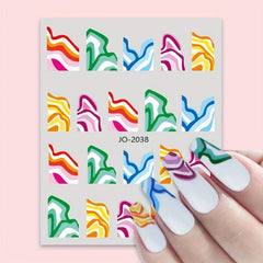 Colorful Stripe Nail Art Stickers French Line Decals