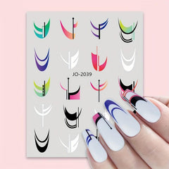 Colorful Stripe Nail Art Stickers French Line Decals