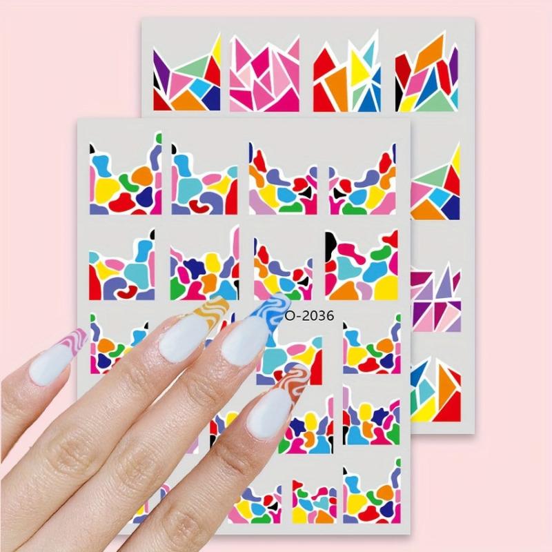 Colorful Stripe Nail Art Stickers French Line Decals