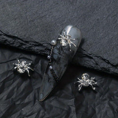 Spider Nail Charms Crystal For Acrylic Nails Bling Art Decor 10 Pcs