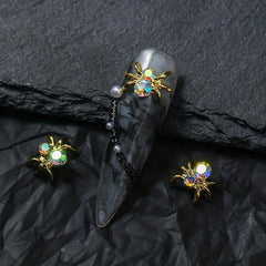 Spider Nail Charms Crystal For Acrylic Nails Bling Art Decor 10 Pcs