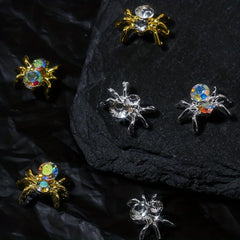 Spider Nail Charms Crystal For Acrylic Nails Bling Art Decor 10 Pcs