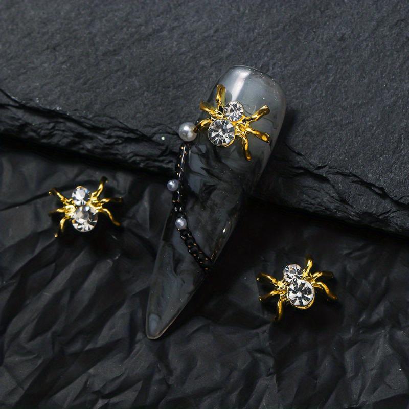 Spider Nail Charms Crystal For Acrylic Nails Bling Art Decor 10 Pcs