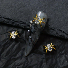 Spider Nail Charms Crystal For Acrylic Nails Bling Art Decor 10 Pcs