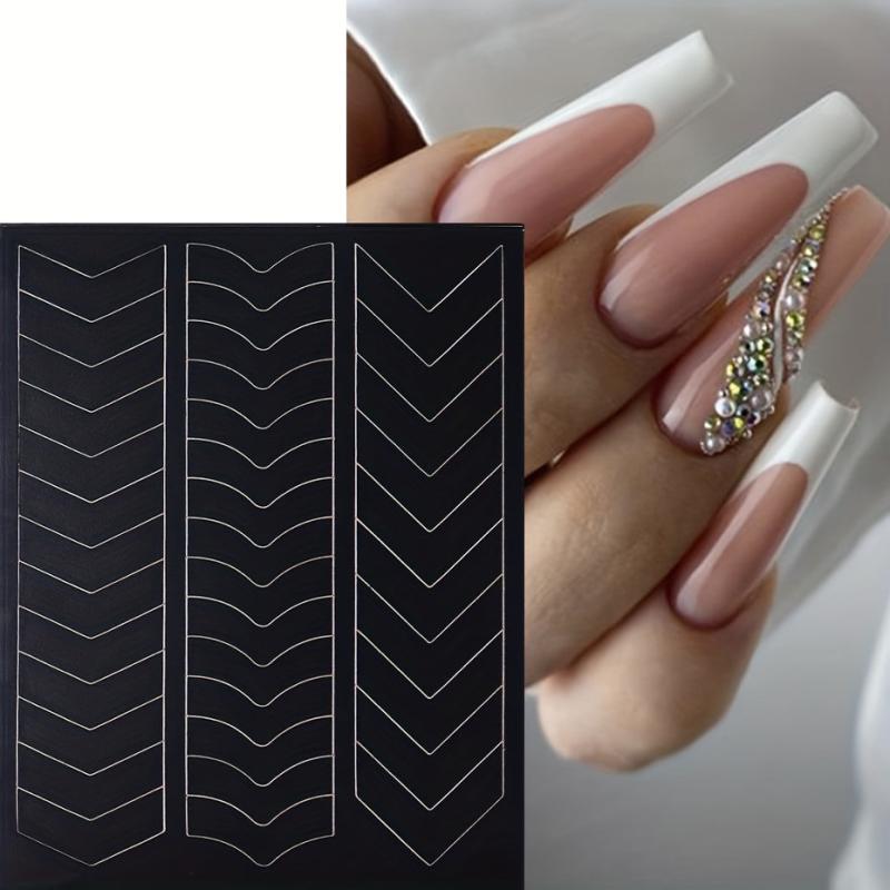12pcs French Manicure Nail Stickers DIY Decoration Stencil Tools