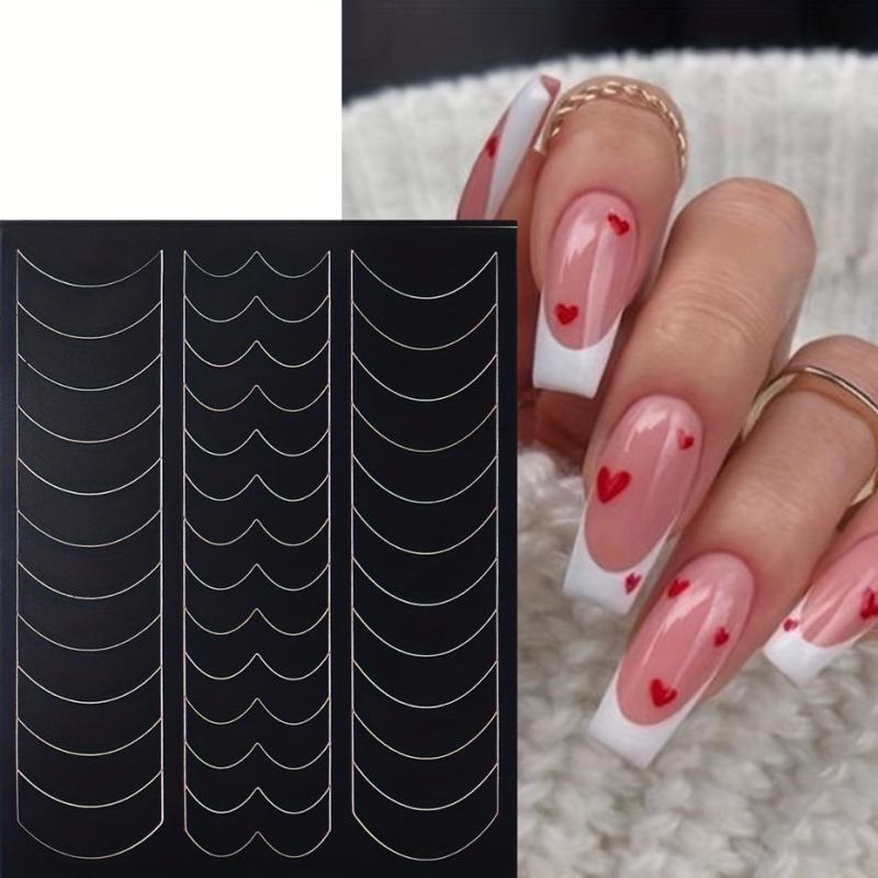 12pcs French Manicure Nail Stickers DIY Decoration Stencil Tools